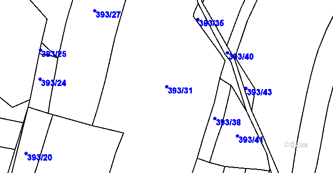 Parcela st. 393/31 v KÚ Klokoty, Katastrální mapa
