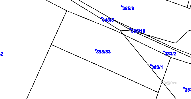 Parcela st. 393/53 v KÚ Klokoty, Katastrální mapa