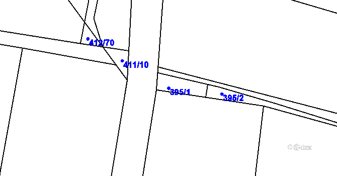 Parcela st. 395/1 v KÚ Klokoty, Katastrální mapa