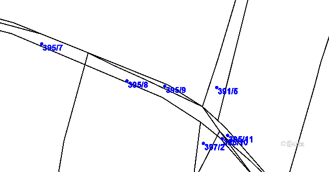 Parcela st. 395/9 v KÚ Klokoty, Katastrální mapa