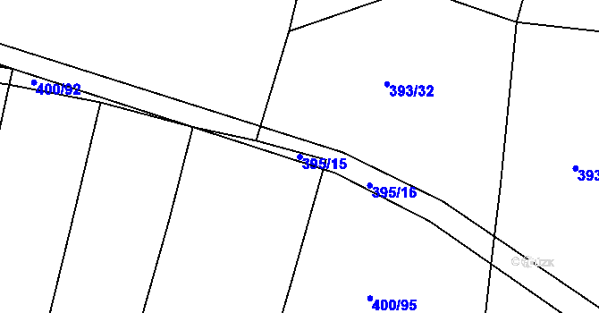 Parcela st. 395/15 v KÚ Klokoty, Katastrální mapa