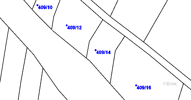 Parcela st. 409/14 v KÚ Klokoty, Katastrální mapa