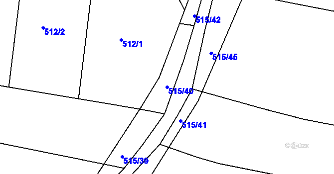 Parcela st. 515/40 v KÚ Klokoty, Katastrální mapa