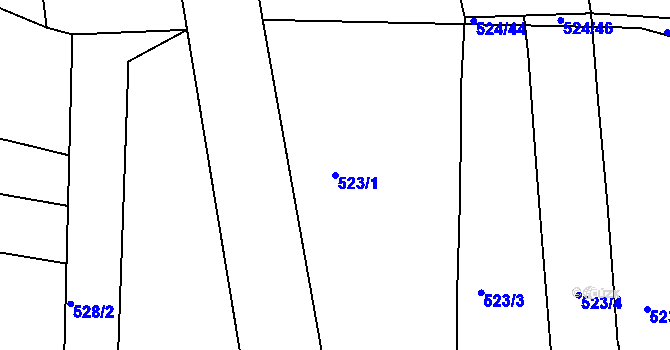 Parcela st. 523/1 v KÚ Klokoty, Katastrální mapa