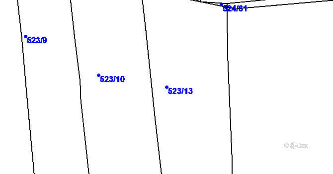 Parcela st. 523/13 v KÚ Klokoty, Katastrální mapa