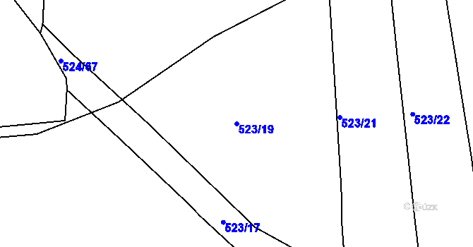 Parcela st. 523/19 v KÚ Klokoty, Katastrální mapa