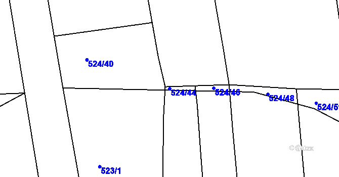 Parcela st. 524/44 v KÚ Klokoty, Katastrální mapa