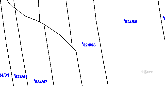 Parcela st. 524/58 v KÚ Klokoty, Katastrální mapa