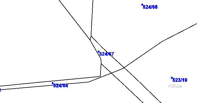 Parcela st. 524/67 v KÚ Klokoty, Katastrální mapa