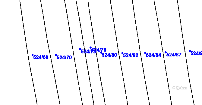 Parcela st. 524/80 v KÚ Klokoty, Katastrální mapa