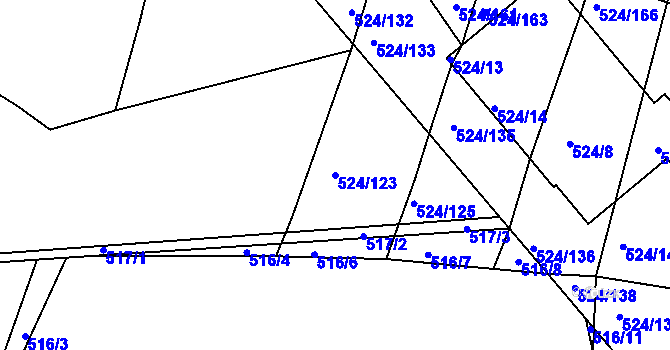 Parcela st. 524/123 v KÚ Klokoty, Katastrální mapa