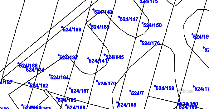 Parcela st. 524/145 v KÚ Klokoty, Katastrální mapa