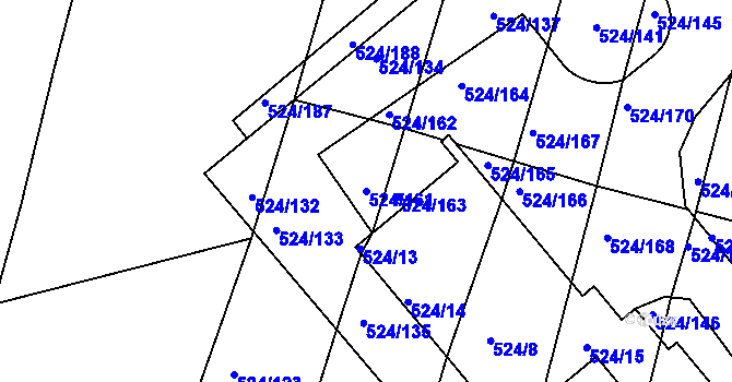 Parcela st. 524/161 v KÚ Klokoty, Katastrální mapa