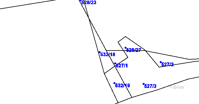 Parcela st. 532/18 v KÚ Klokoty, Katastrální mapa