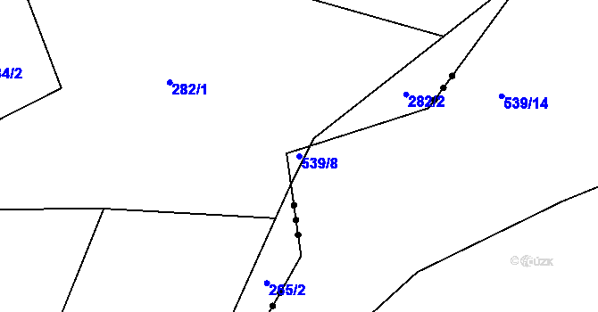Parcela st. 539/8 v KÚ Klokoty, Katastrální mapa