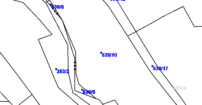 Parcela st. 539/10 v KÚ Klokoty, Katastrální mapa