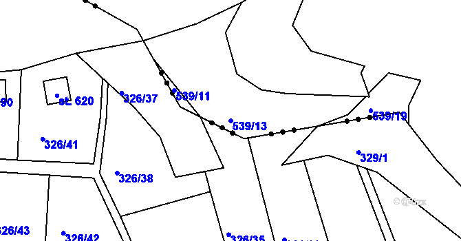 Parcela st. 539/13 v KÚ Klokoty, Katastrální mapa