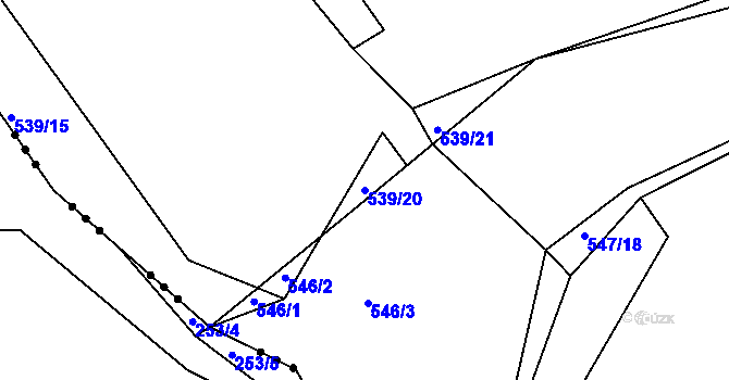 Parcela st. 539/20 v KÚ Klokoty, Katastrální mapa