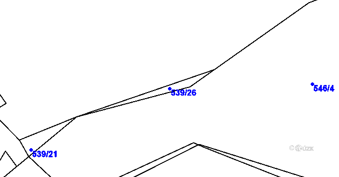 Parcela st. 539/26 v KÚ Klokoty, Katastrální mapa