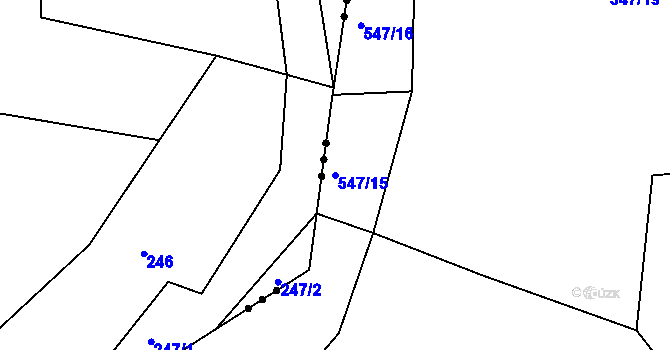Parcela st. 547/15 v KÚ Klokoty, Katastrální mapa