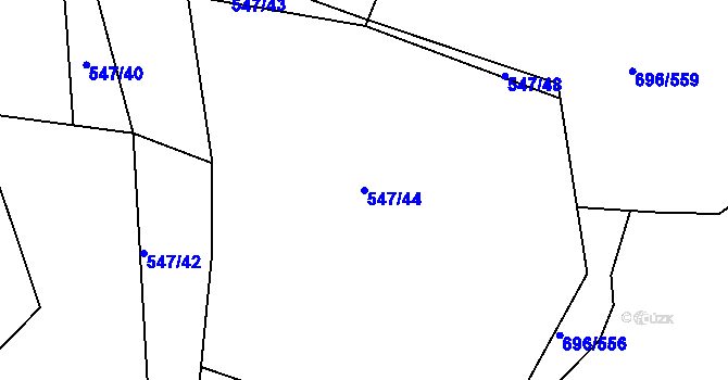 Parcela st. 547/44 v KÚ Klokoty, Katastrální mapa
