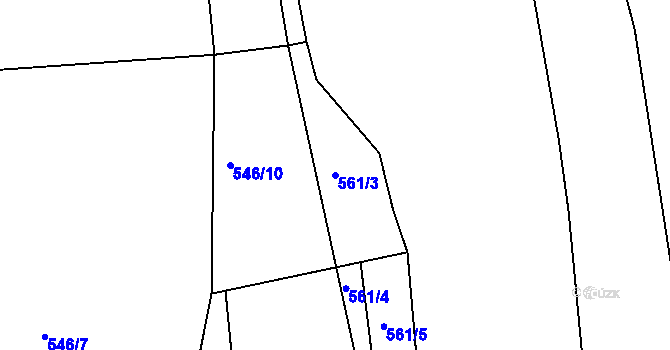 Parcela st. 561/3 v KÚ Klokoty, Katastrální mapa