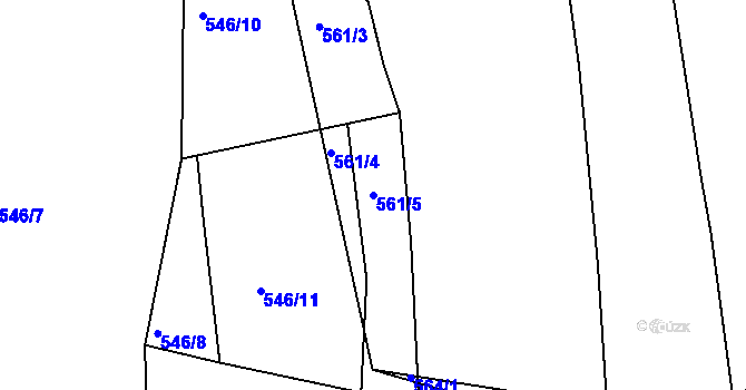 Parcela st. 561/5 v KÚ Klokoty, Katastrální mapa
