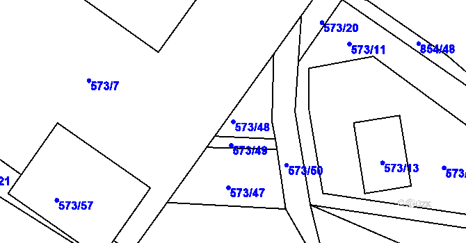 Parcela st. 573/48 v KÚ Klokoty, Katastrální mapa