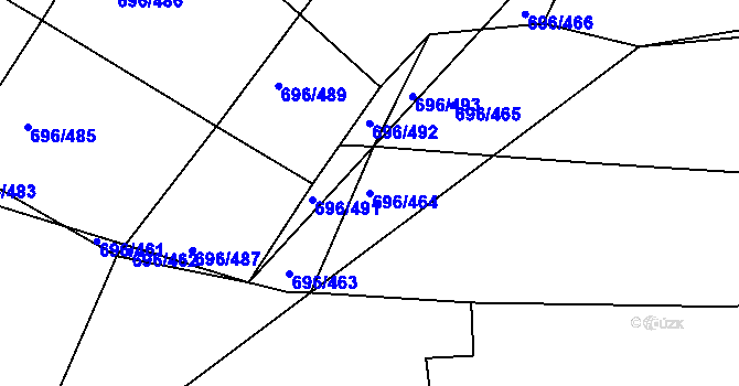 Parcela st. 696/464 v KÚ Klokoty, Katastrální mapa
