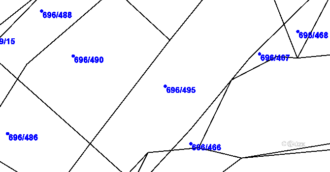 Parcela st. 696/495 v KÚ Klokoty, Katastrální mapa