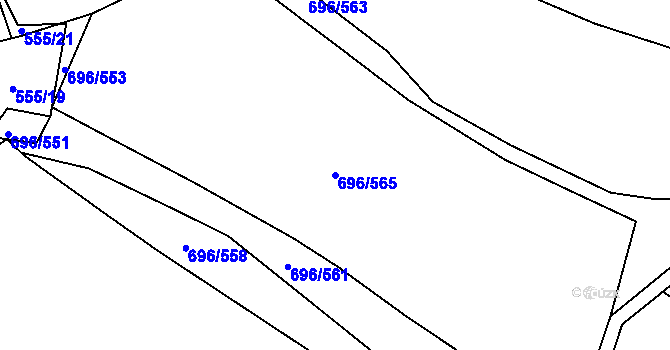Parcela st. 696/565 v KÚ Klokoty, Katastrální mapa