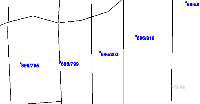 Parcela st. 696/803 v KÚ Klokoty, Katastrální mapa