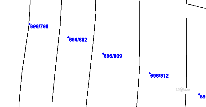 Parcela st. 696/809 v KÚ Klokoty, Katastrální mapa