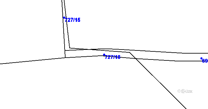 Parcela st. 727/18 v KÚ Klokoty, Katastrální mapa