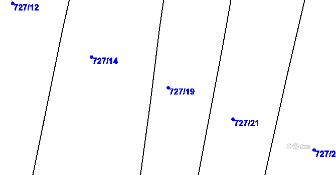 Parcela st. 727/19 v KÚ Klokoty, Katastrální mapa