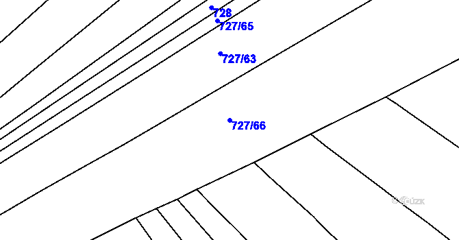 Parcela st. 727/66 v KÚ Klokoty, Katastrální mapa