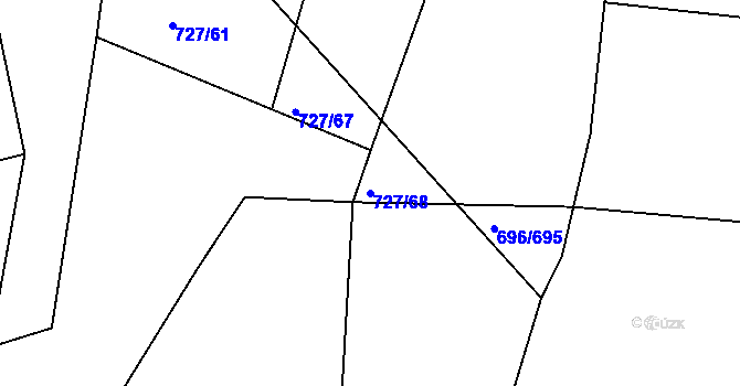 Parcela st. 727/68 v KÚ Klokoty, Katastrální mapa