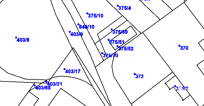 Parcela st. 375/70 v KÚ Klokoty, Katastrální mapa