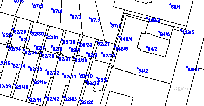 Parcela st. 82/23 v KÚ Klokoty, Katastrální mapa