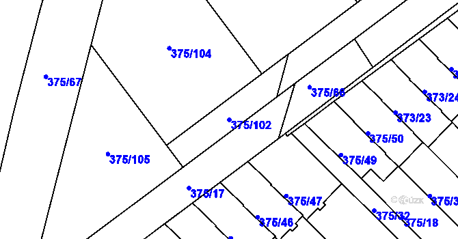 Parcela st. 375/102 v KÚ Klokoty, Katastrální mapa