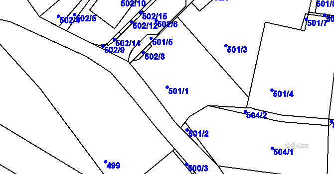 Parcela st. 501/1 v KÚ Klokoty, Katastrální mapa