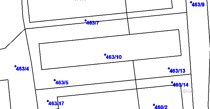 Parcela st. 463/10 v KÚ Klokoty, Katastrální mapa