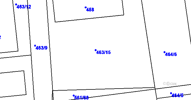 Parcela st. 463/15 v KÚ Klokoty, Katastrální mapa