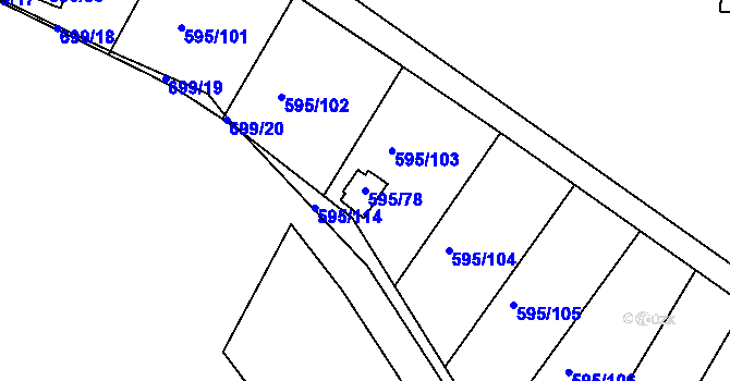 Parcela st. 595/78 v KÚ Klokoty, Katastrální mapa
