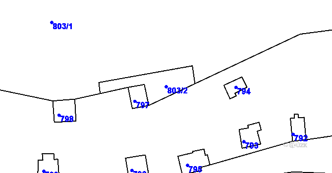 Parcela st. 803/2 v KÚ Klokoty, Katastrální mapa