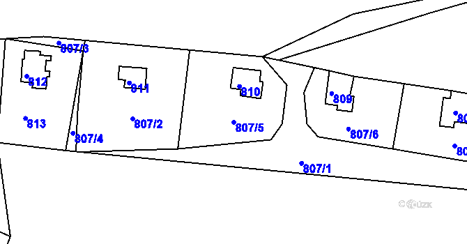 Parcela st. 807/5 v KÚ Klokoty, Katastrální mapa
