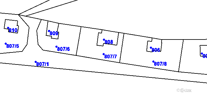 Parcela st. 807/7 v KÚ Klokoty, Katastrální mapa