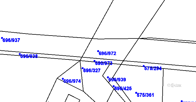Parcela st. 696/972 v KÚ Klokoty, Katastrální mapa