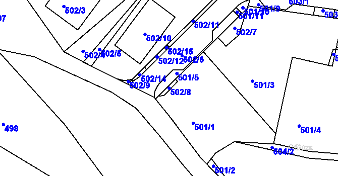 Parcela st. 502/8 v KÚ Klokoty, Katastrální mapa