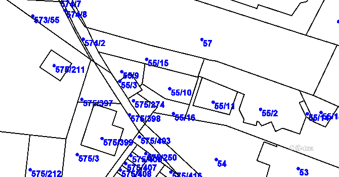 Parcela st. 55/10 v KÚ Klokoty, Katastrální mapa